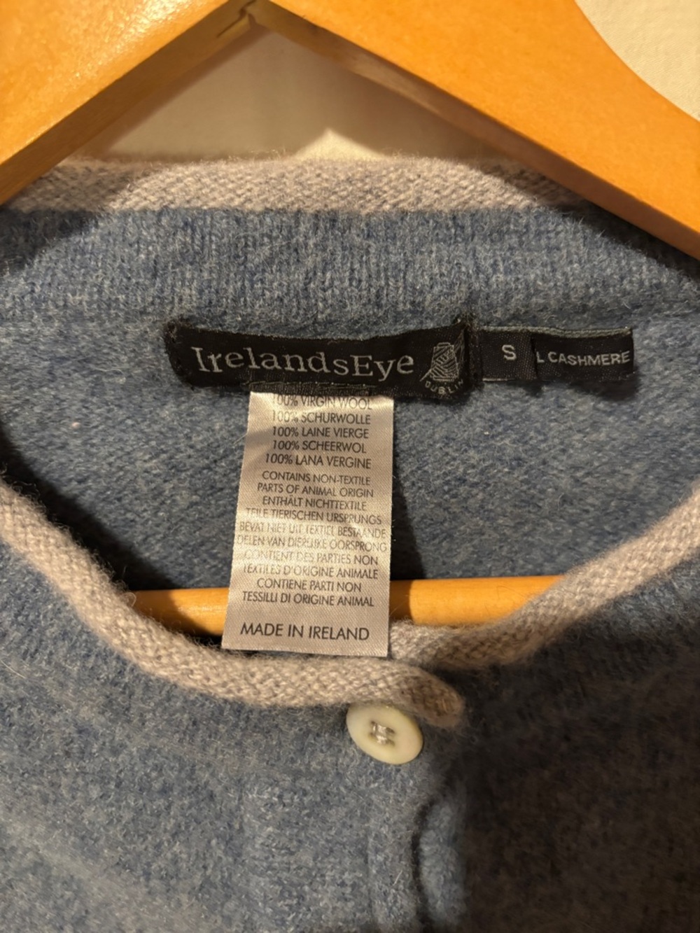 Wool Cashmere button down cardigan- made in Ireland - Picture 5 of 8